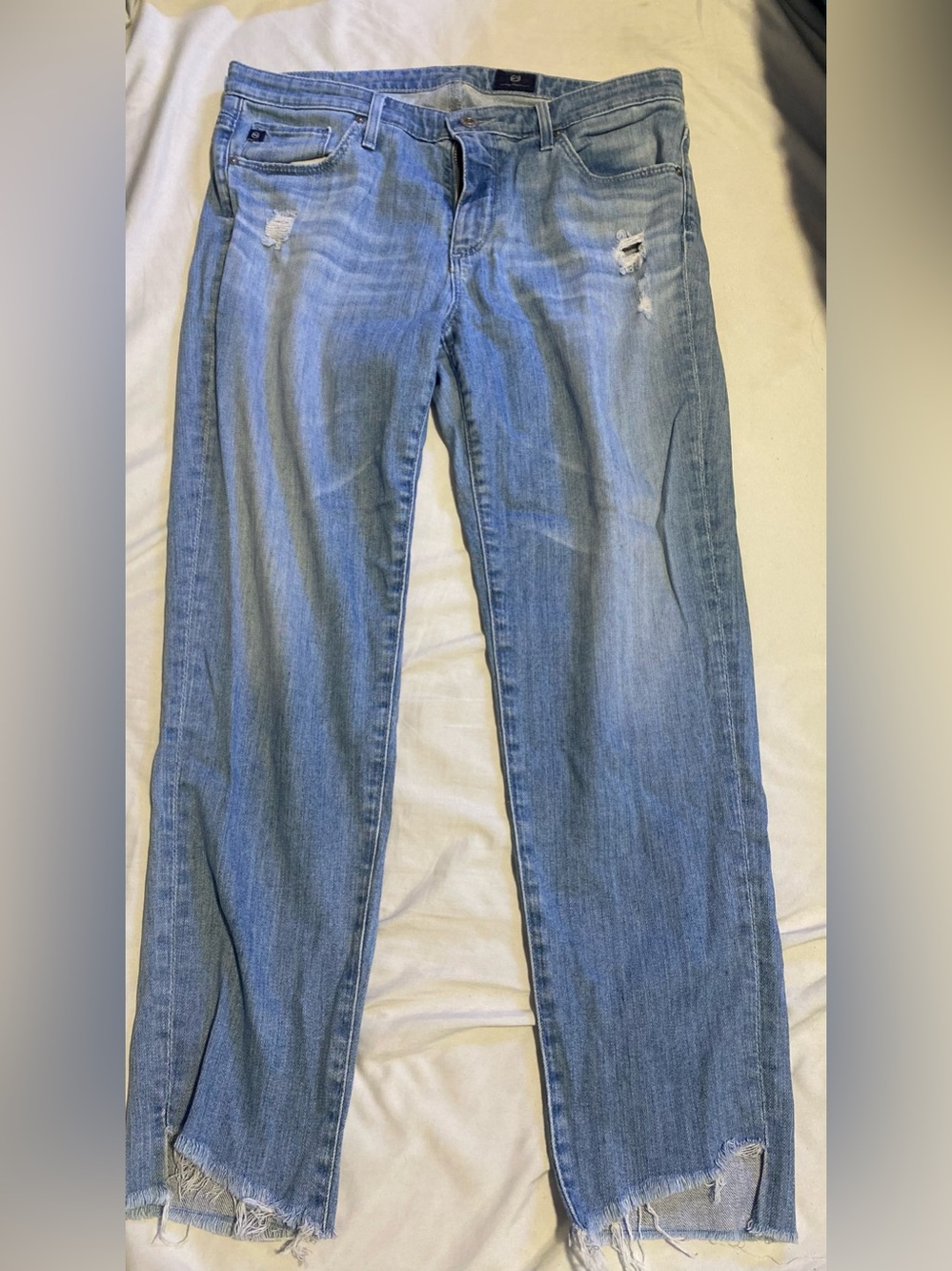 Adriano Goldschmied distressed cropped at ankle jeans